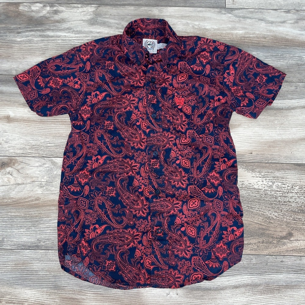 Cinch Kids Boys Small 6-8 Short Sleeve Paisley Button Down Western Shirt